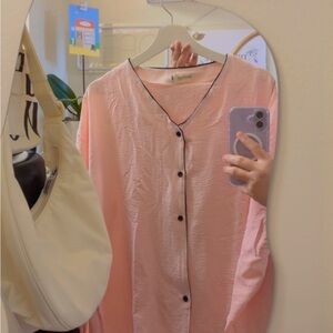Pink Button-Up PJ set